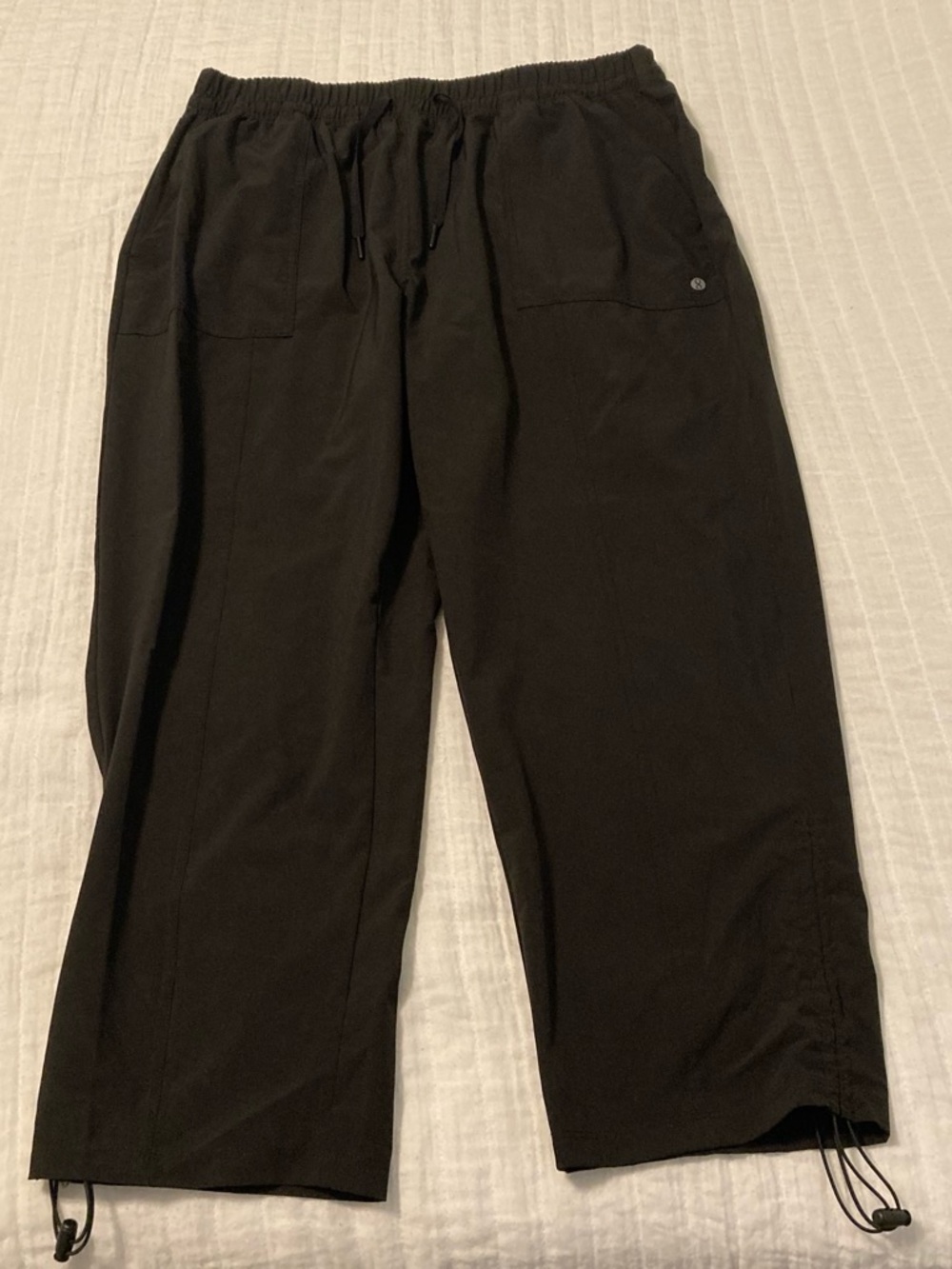Layer 8 Women's Black Wide Leg Drawstring Jeans